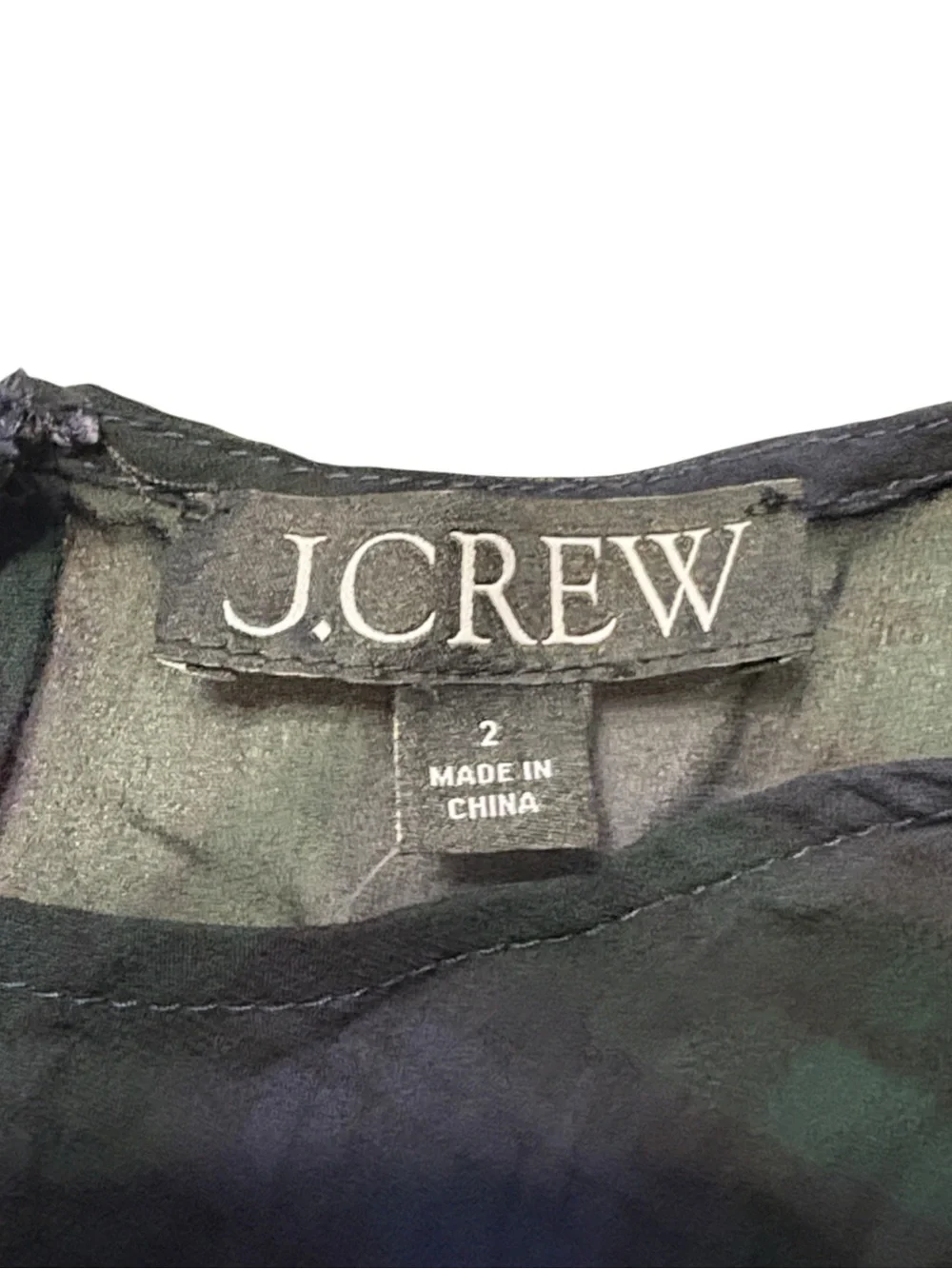 J. Crew Chiffon Shirred Waist Top in Black Watch Tartan 2 Holiday Christmas NWT